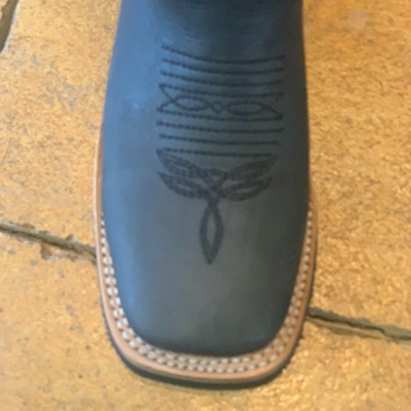 Womens Black Square Toe Boots (Maverick) - Picture 4 of 6